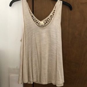 Tan lace back tank